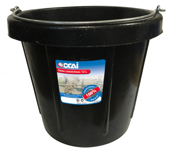 Seau caoutchouc 100% naturel 12 litres lot de 5